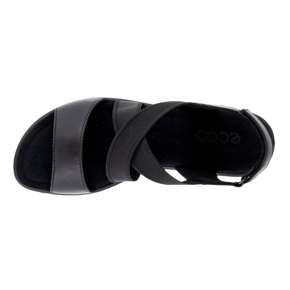 Womens Sandals - ECCO Finola Wedge - Black - 8916ULZWG
